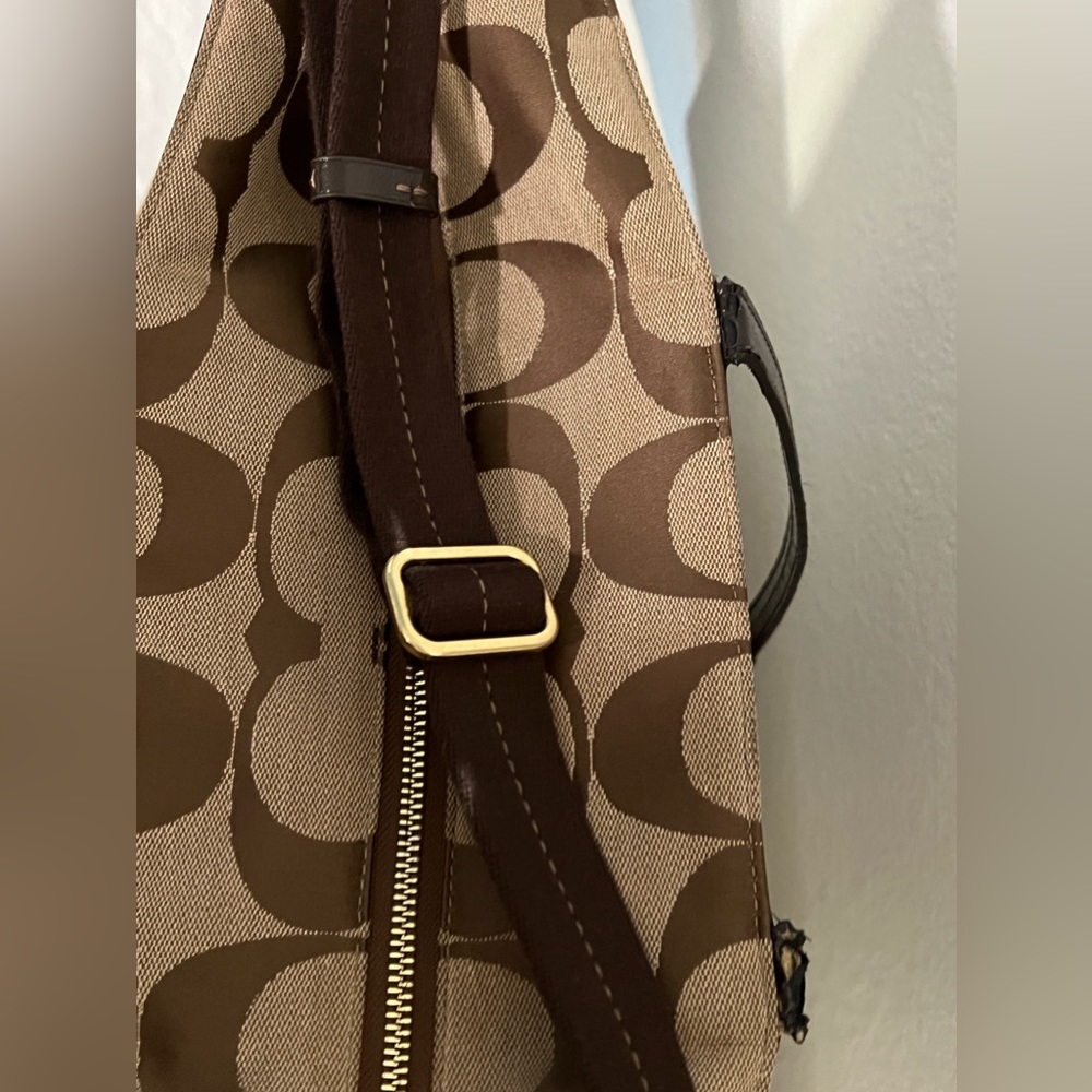 Coach Signature Brown/Tan Shoulder Multi-Purpose or Diaper Bag - Picture 13 of 16